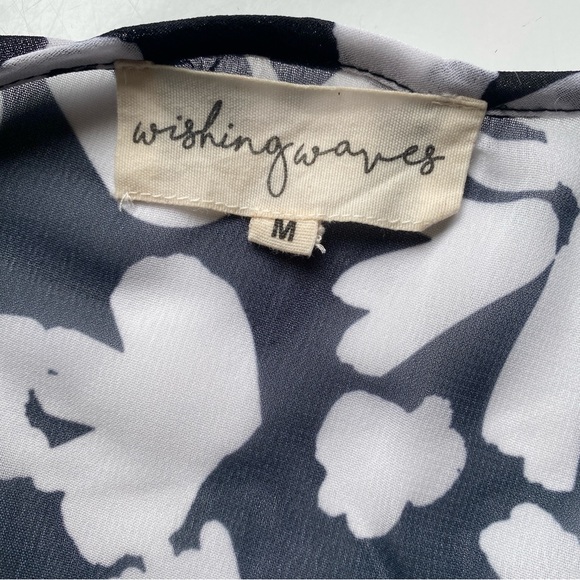 WISHING WAVES Women's Floral Cropped Blouse Long Sleeve Size M - Picture 6 of 10